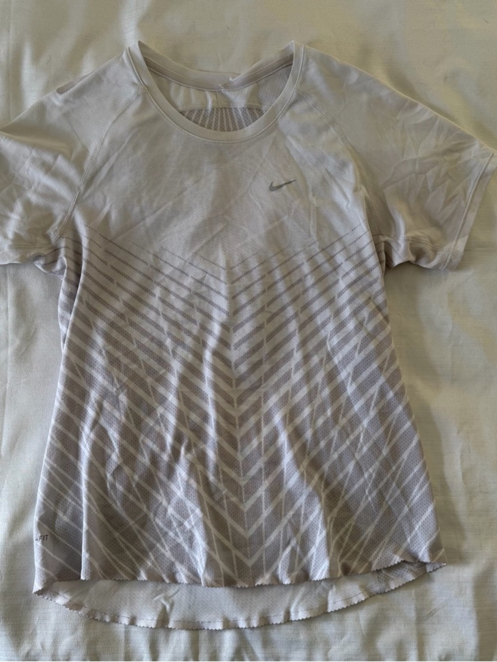 Nike Women's Light Gray/White Short Sleeve Performance Tee